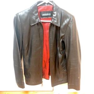 Whet Blu women’s black leather jacket.